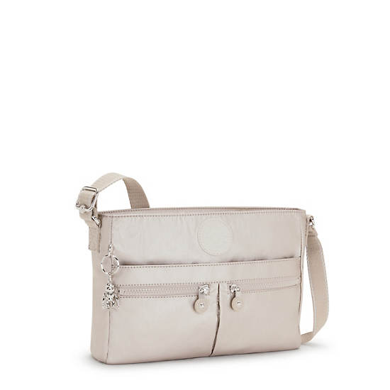 Sacs Crossbody Kipling New Angie Metallic Beige | FR 2016PJ